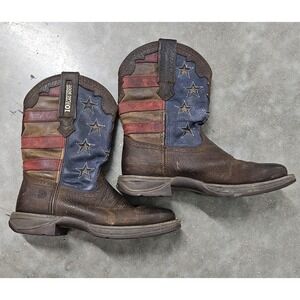 Durango 10th Anniversary Flag Boots Mens Size 10 Brown Western Cowboy USA